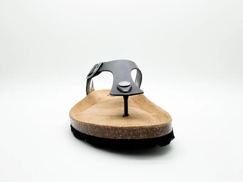 thies 1856 ® Eco Leather Thong Sandal charcoal