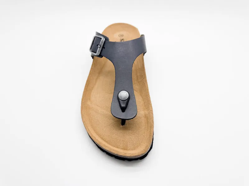 thies 1856 ® Eco Leather Thong Sandal charcoal