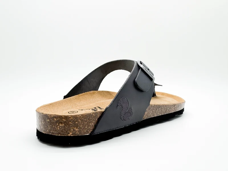 thies 1856 ® Eco Leather Thong Sandal charcoal