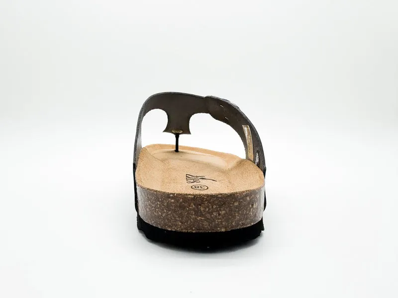 thies 1856 ® Eco Leather Thong Sandal charcoal