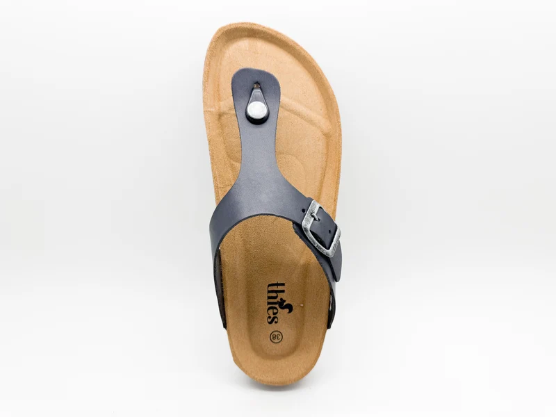 thies 1856 ® Eco Leather Thong Sandal charcoal