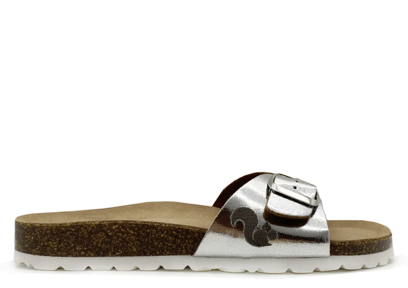 thies 1856 ® Rec Shine Strap Sandal vegan silver