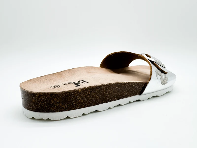 thies 1856 ® Rec Shine Strap Sandal vegan silver