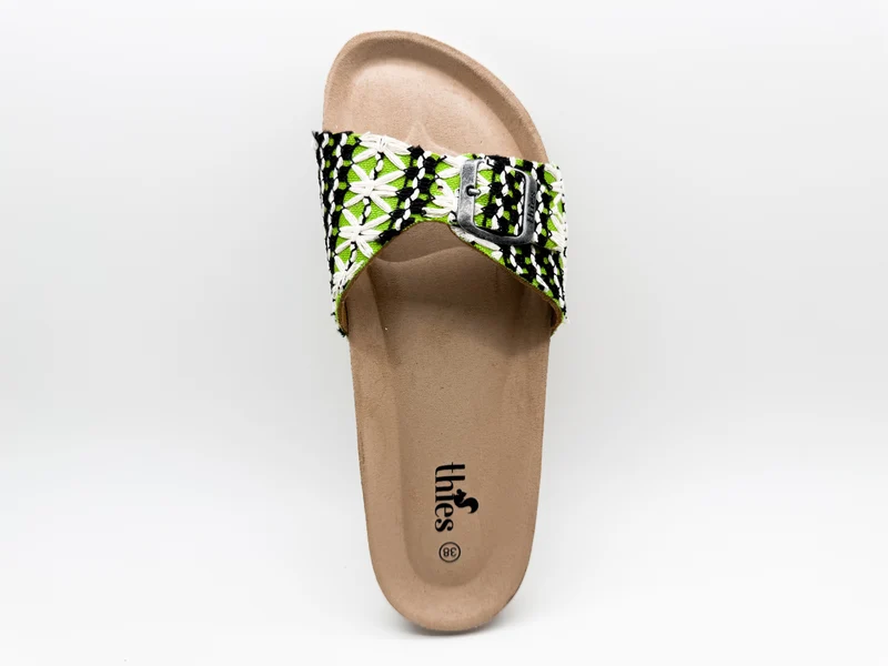 thies 1856 ® Eco Boho Strap Sandal vegan green