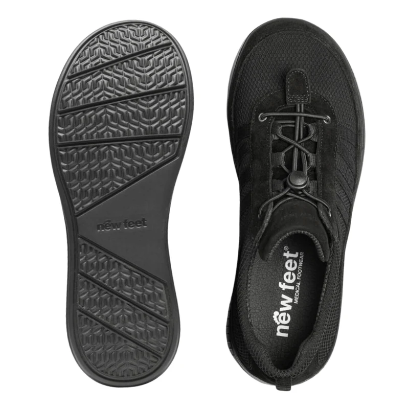 New Feet vandafvisende damesneaker - Sort