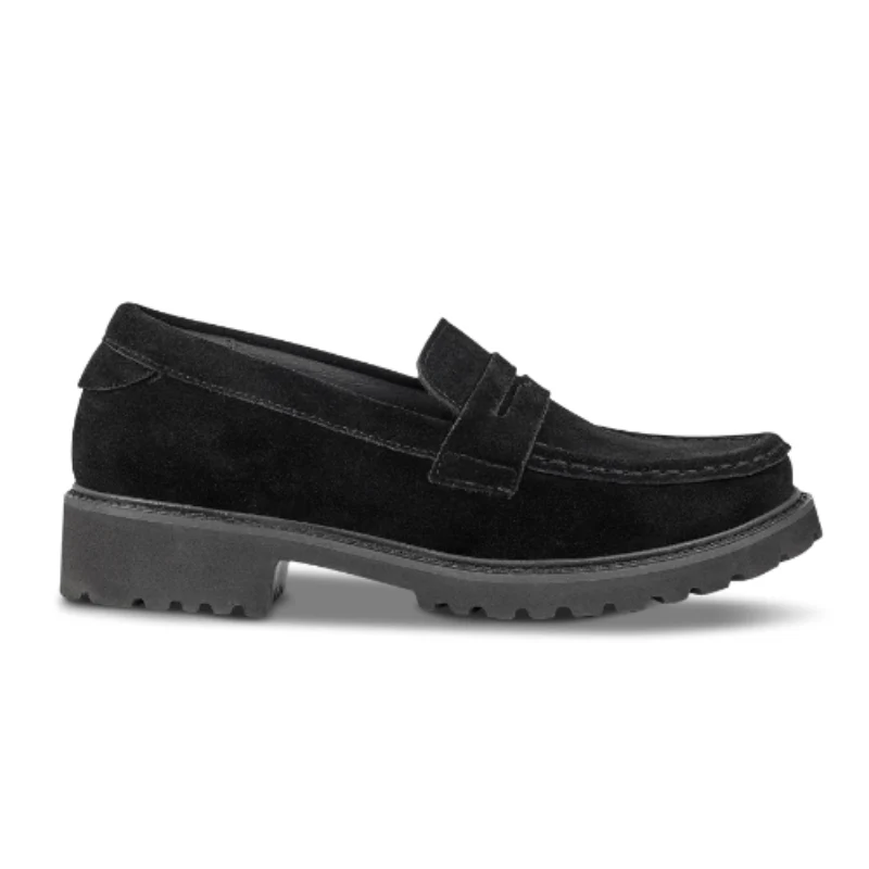Green Comfort dameloafer - Sort ruskind