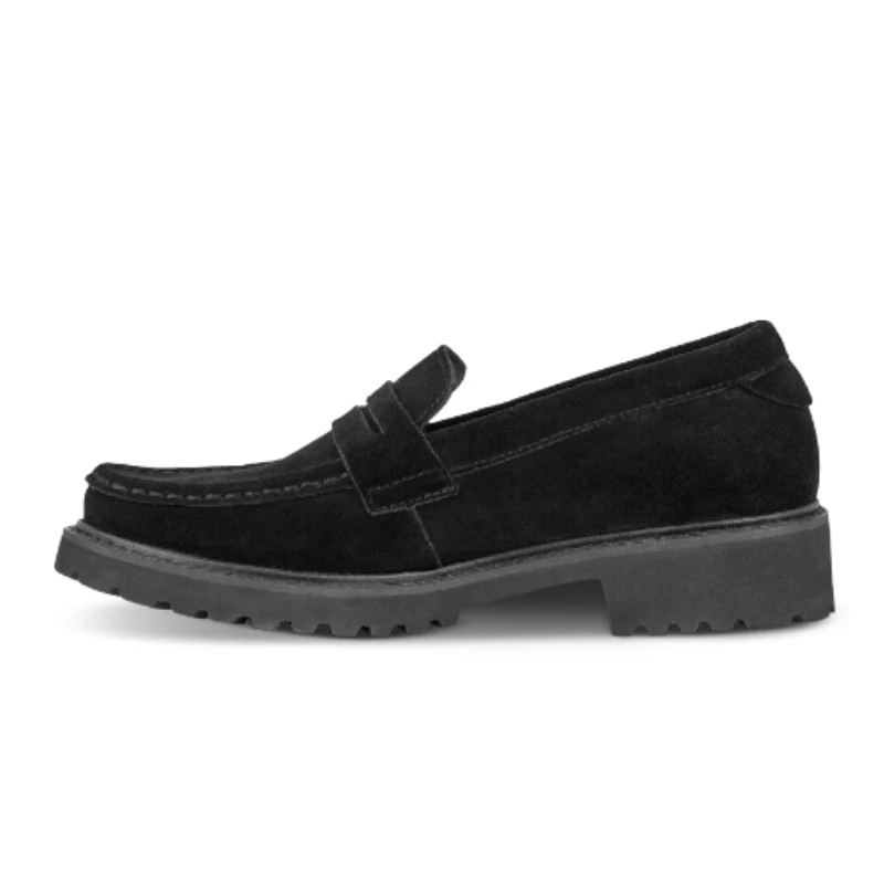 Green Comfort dameloafer - Sort ruskind