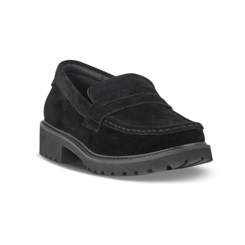 Green Comfort dameloafer - Sort ruskind