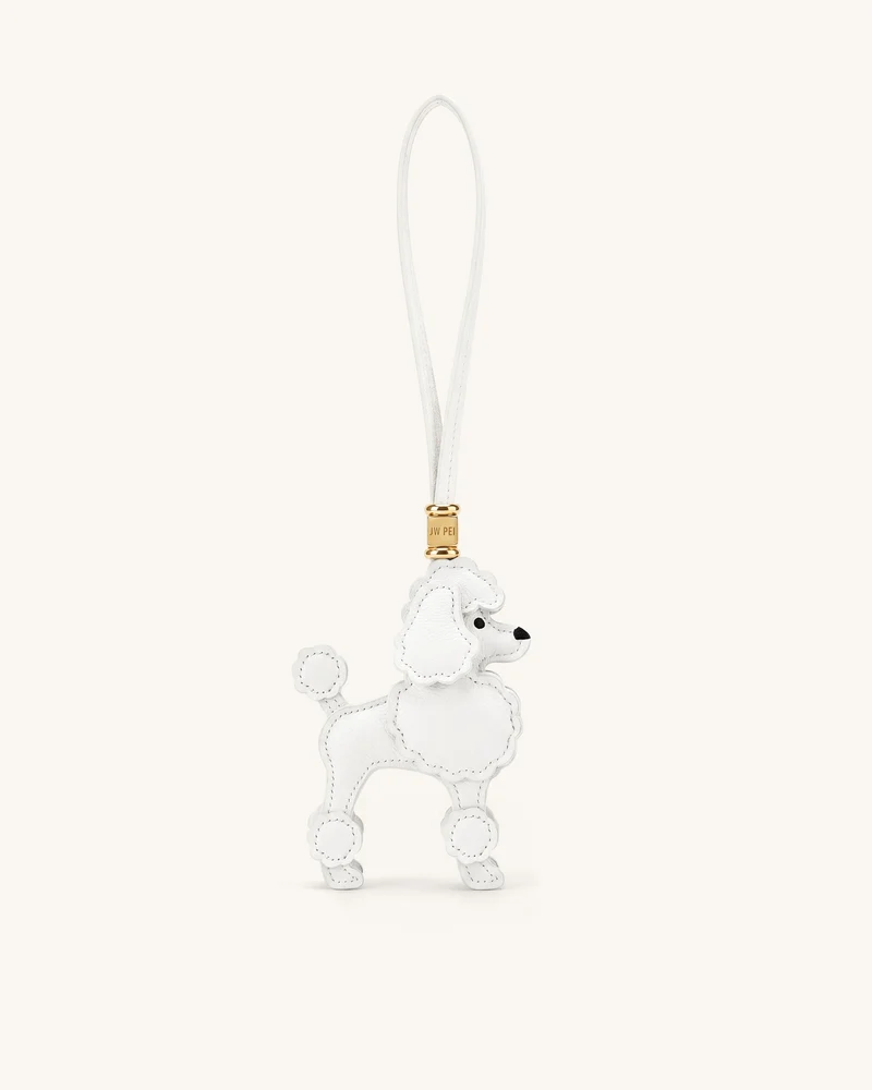 Pudel-Taschenanhänger - Weiß