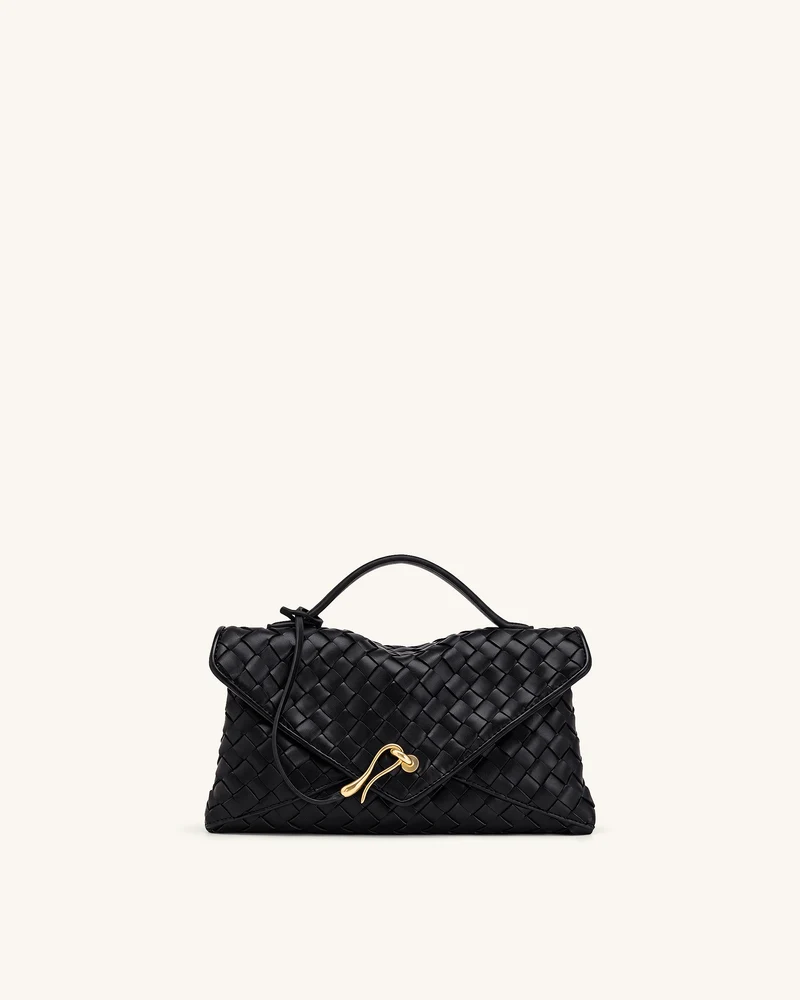 Celeste Gewebte Envelope-Tasche - Schwarz