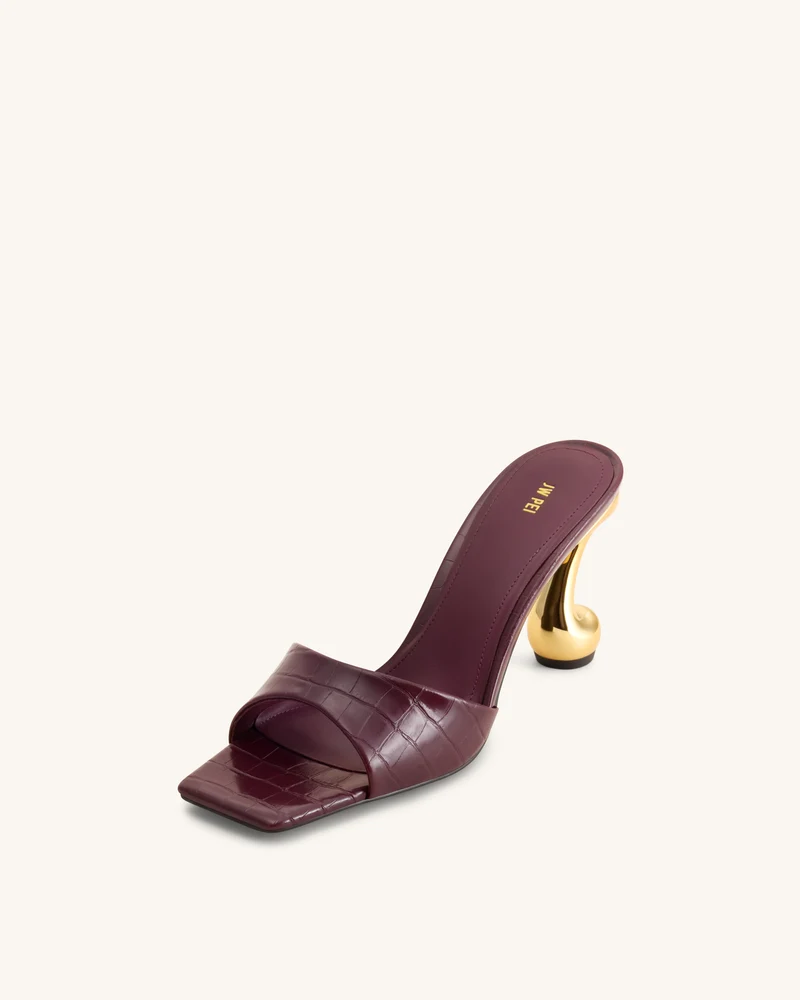 Hannah Mules mit Krokoprägung - Burgund