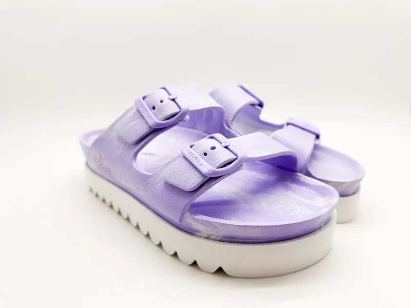 thies 1856 ® Ecofoam Plateau Sandal Two-Tone vegan white lavender