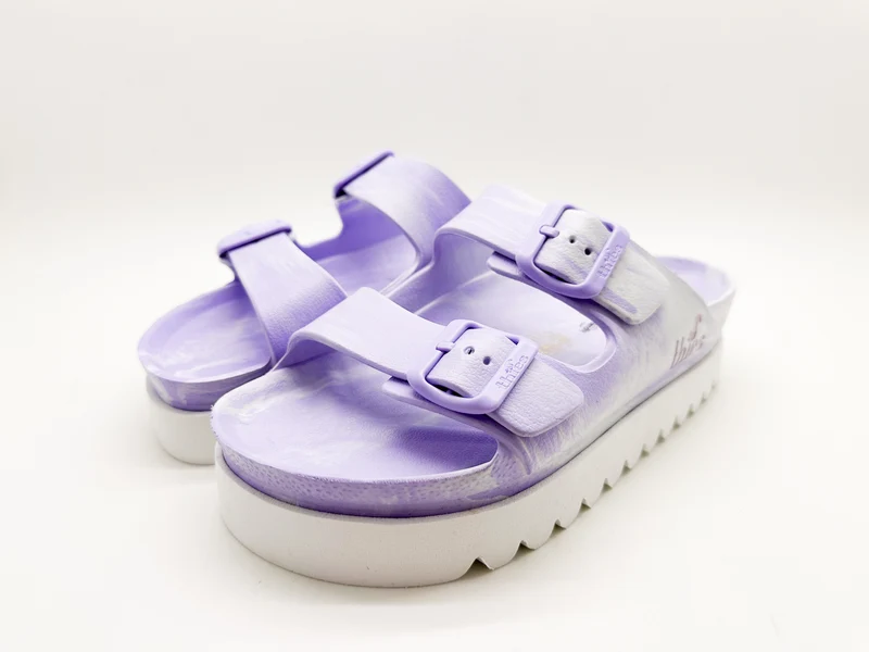 thies 1856 ® Ecofoam Plateau Sandal Two-Tone vegan white lavender