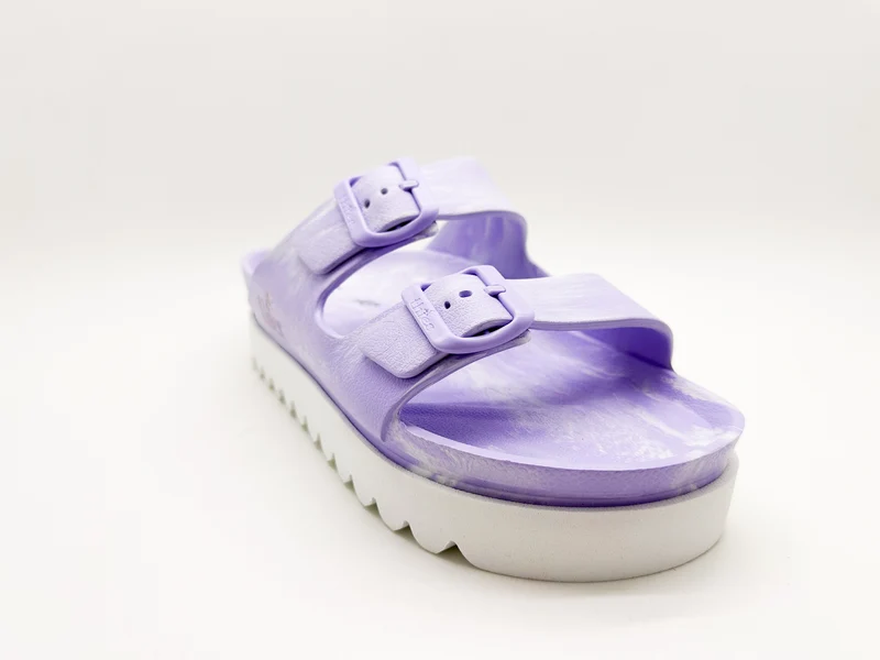 thies 1856 ® Ecofoam Plateau Sandal Two-Tone vegan white lavender