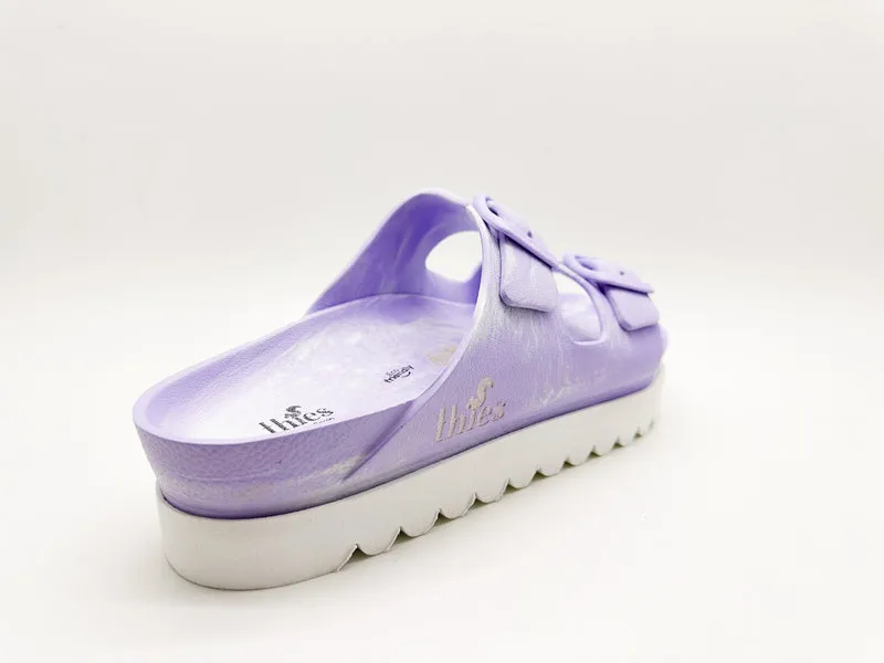 thies 1856 ® Ecofoam Plateau Sandal Two-Tone vegan white lavender