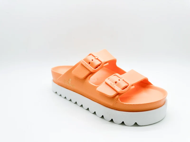 thies 1856 ® Ecofoam Plateau Sandal vegan orange juice