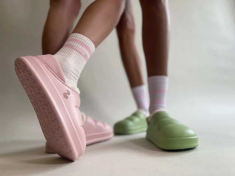 thies 1856 ® Fluffy Puffy Clog vegan lemon