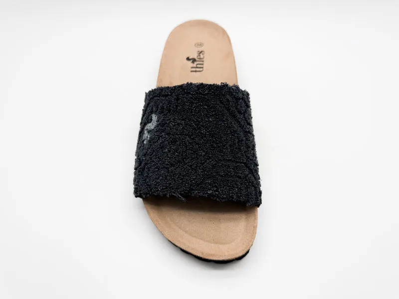thies 1856 ® Eco Bio Terry Slide vegan charcoal