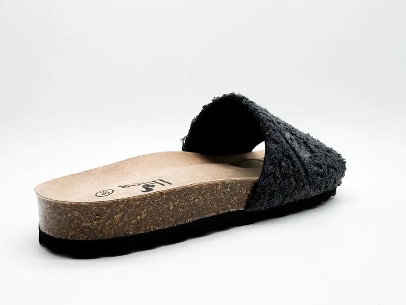 thies 1856 ® Eco Bio Terry Slide vegan charcoal