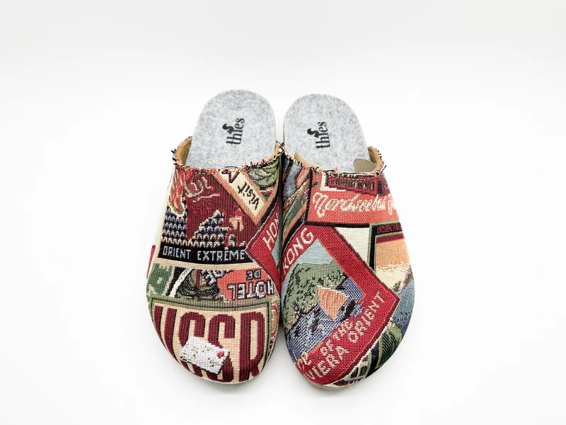 thies 1856 ® Eco World Travel Clog vegan grey multi