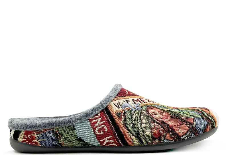 thies 1856 ® Eco World Travel Slipper vegan grey multi