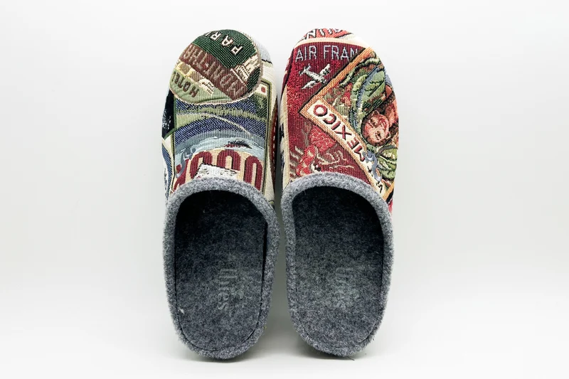 thies 1856 ® Eco World Travel Slipper vegan grey multi