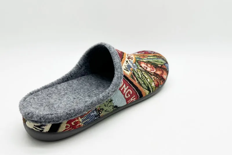 thies 1856 ® Eco World Travel Slipper vegan grey multi