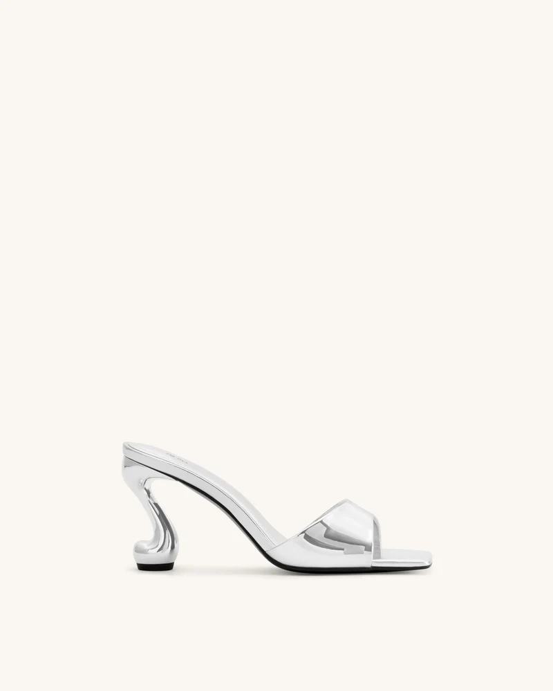 Hannah Metallic-Mule-Heels aus Kunstleder - Silber