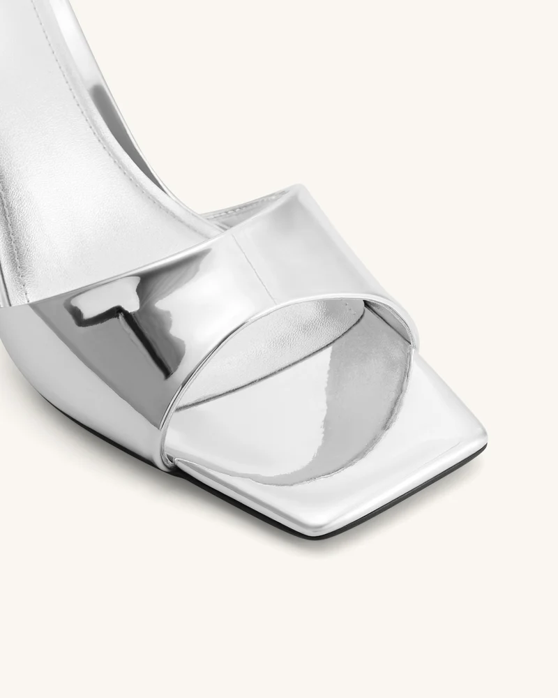 Hannah Metallic-Mule-Heels aus Kunstleder - Silber
