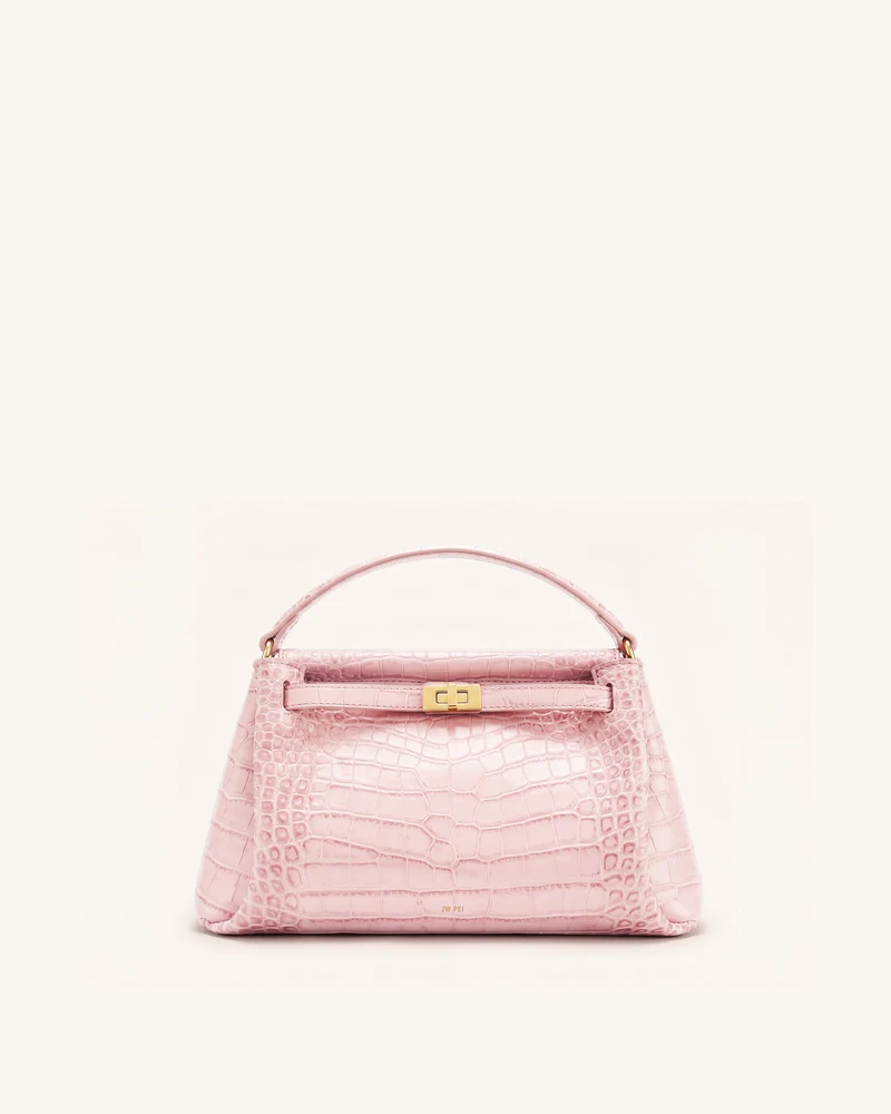 Carmen Henkeltasche - Pinke Kroko-Optik