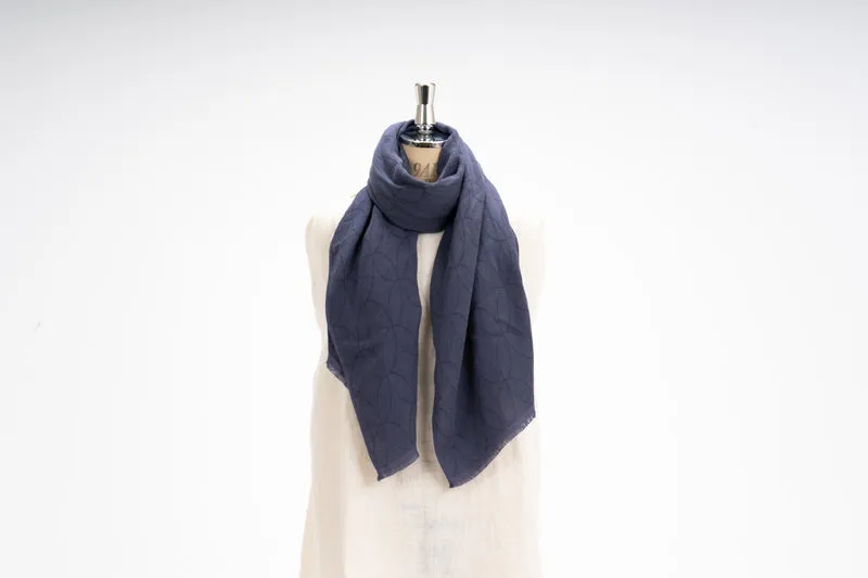 thies 1856 ® x Fukuroya Shizuku Stole vegan eggplant dyed dusky purple