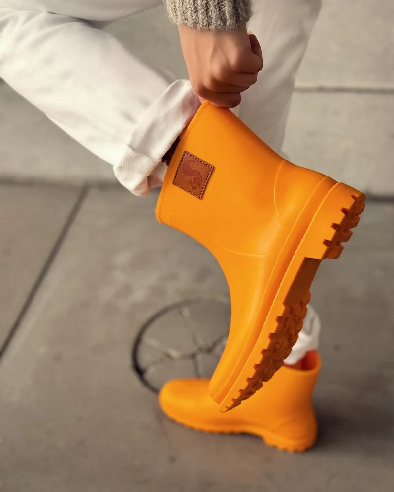 thies ® Bio Rainboot orange juice vegan | 100% waterproof biodegradable rainboots