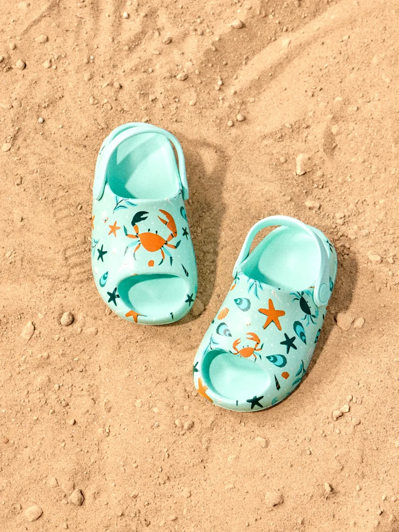 Lustige Baby-Clog-Sandalen mit dicker Sohle Muscheln