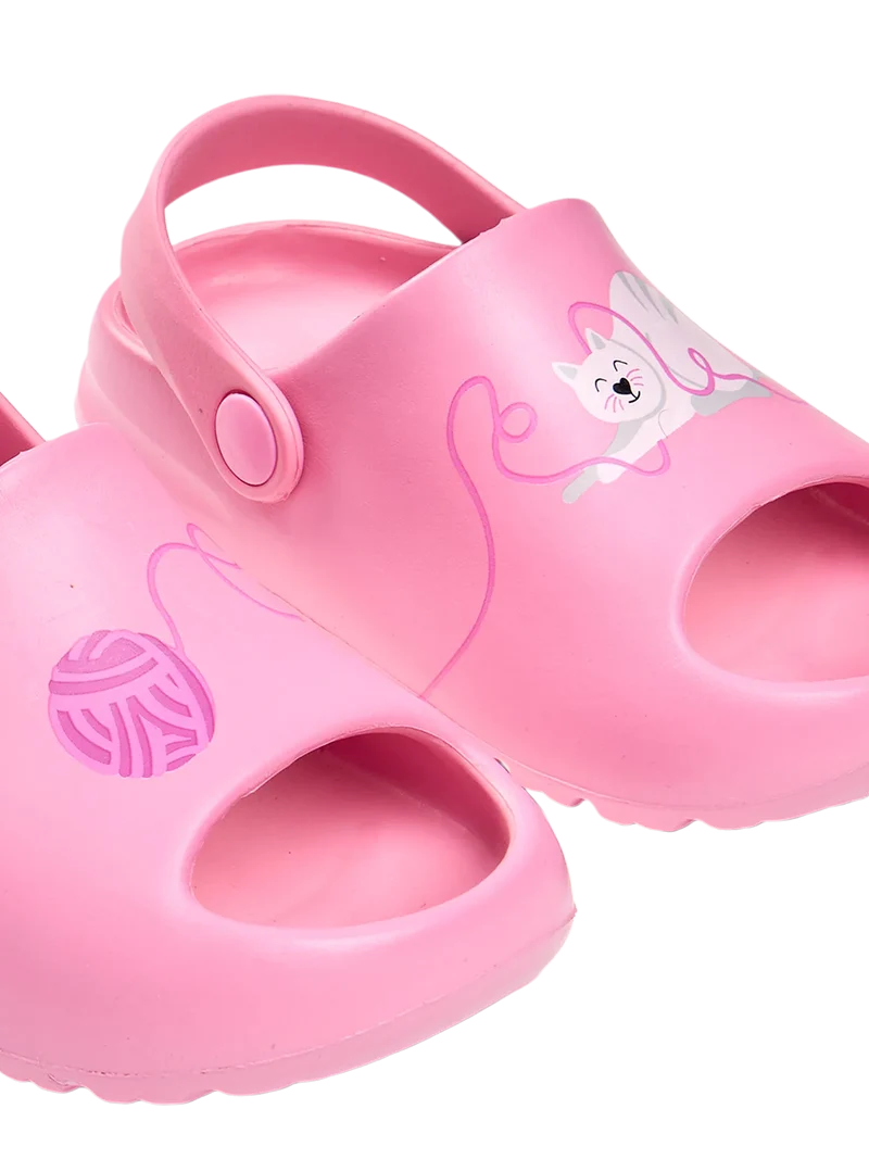 Lustige Baby-Clog-Sandalen mit dicker Sohle Katze und Ball