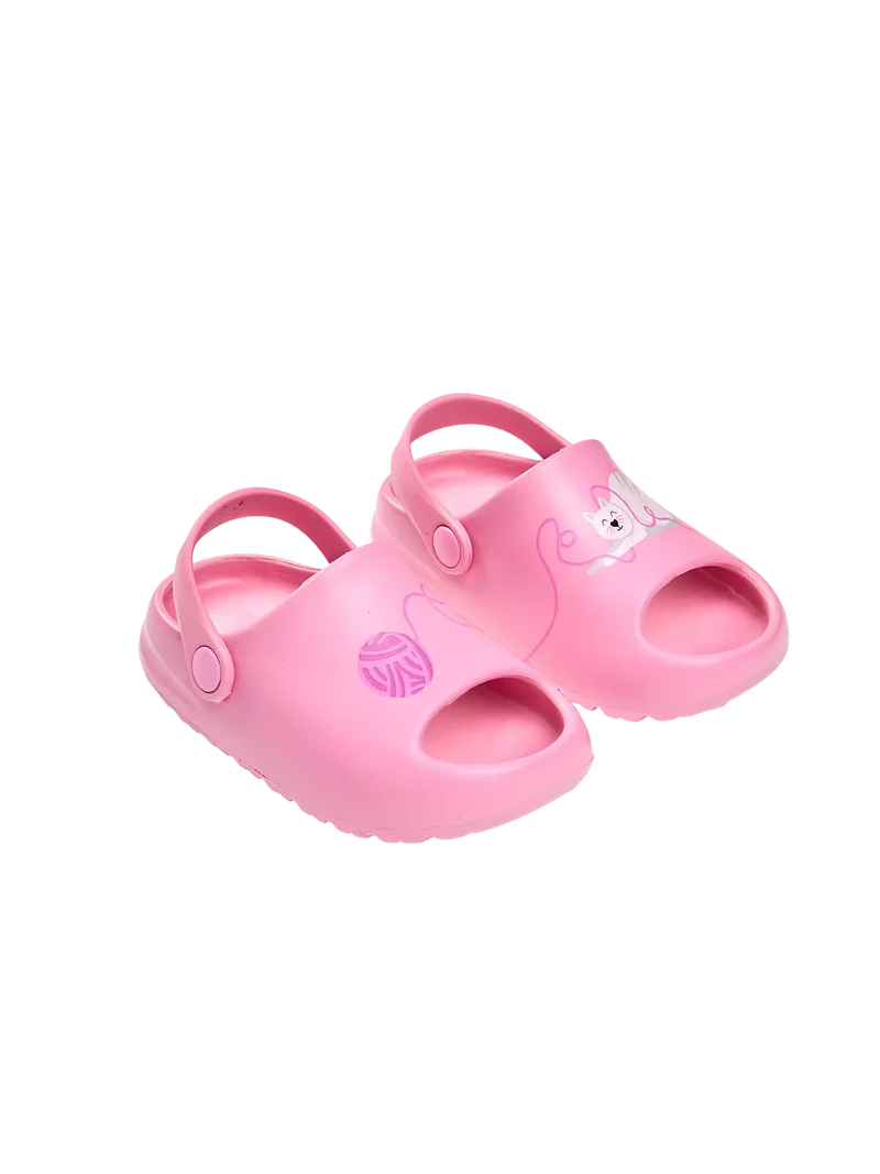 Lustige Baby-Clog-Sandalen mit dicker Sohle Katze und Ball
