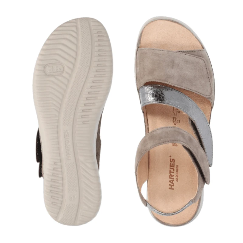 Hartjes damesandal med velcro - Sand