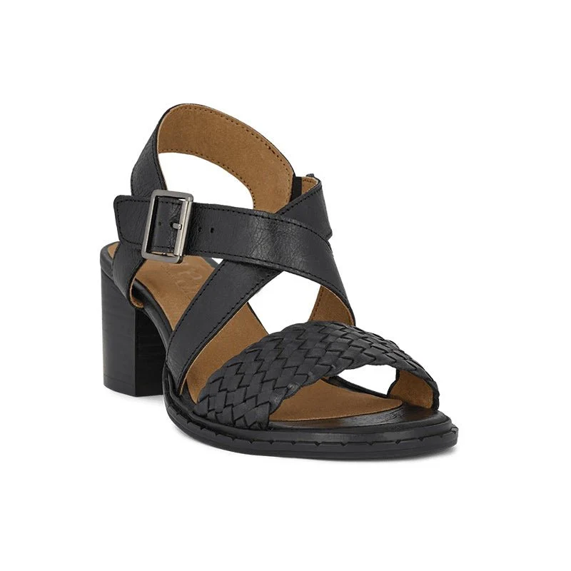 Green Comfort damesandal med hæl - Sort