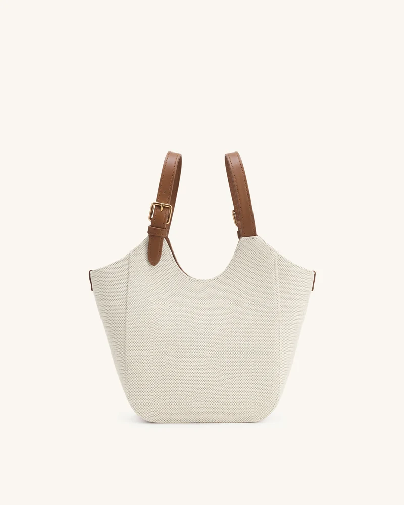 Ines Tote-Bag mit Vorhängeschloss - Braunes Canvas