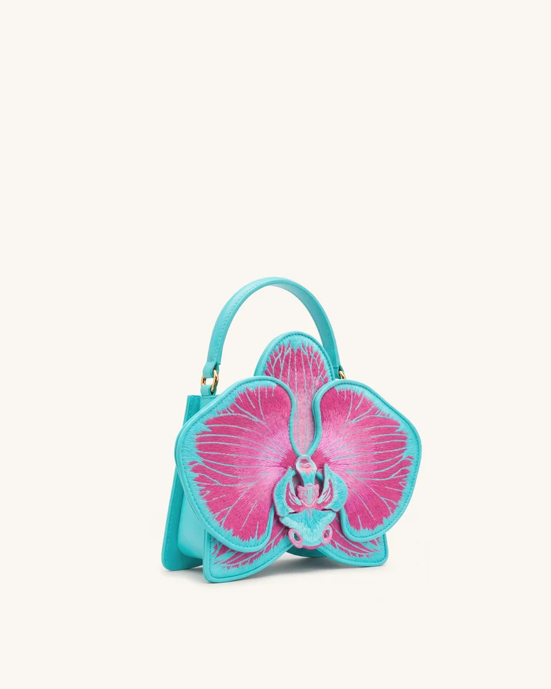Flora Henkeltasche in Orchideenform - Rosa-Blau