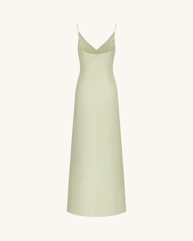 Satin-Slip-Kleid mit Iris-Motiv - Hellgrün/Lila
