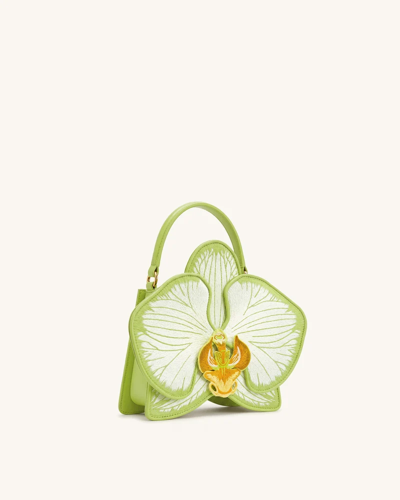 Flora Orchid geformte Handtasche - Hellgrün