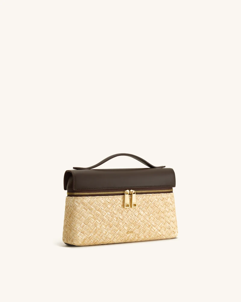 Thea Kunststroh Henkeltasche - Braun
