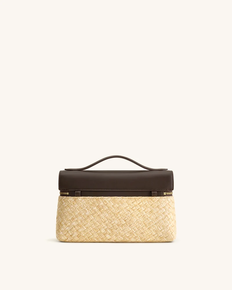 Thea Kunststroh Henkeltasche - Braun