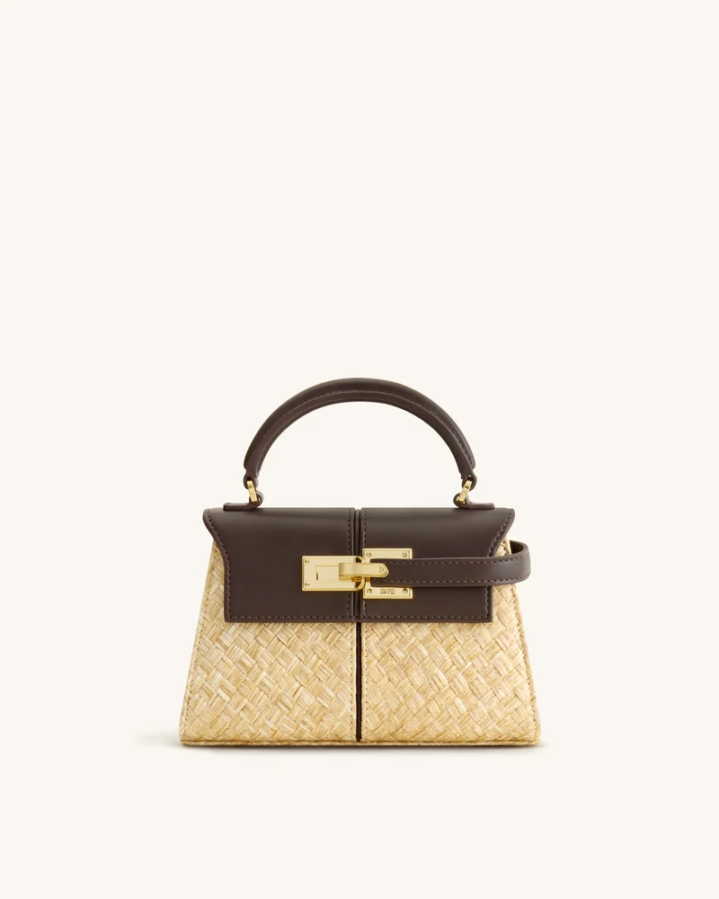 Elise Kunststroh Handtasche - Braun