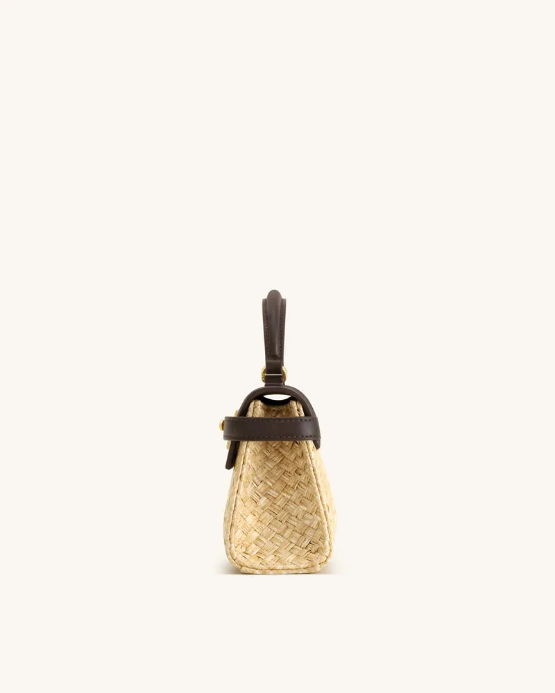 Elise Kunststroh Handtasche - Braun