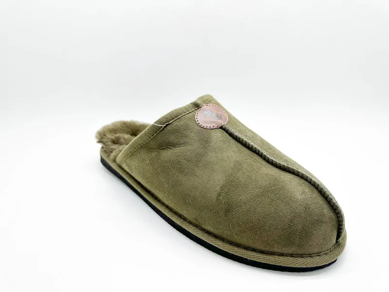 thies 1856 ® Sheepskin Grumpy Dad Slipper olive