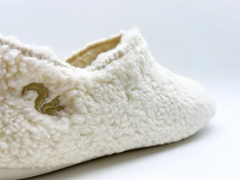 thies 1856 ® Organic Teddy Slipper Boots vegan off white