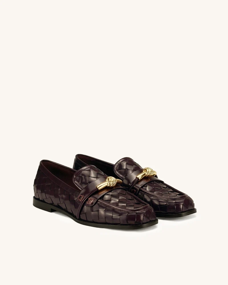 Elowen Geflochtene Horsebit-Loafer - Burgund