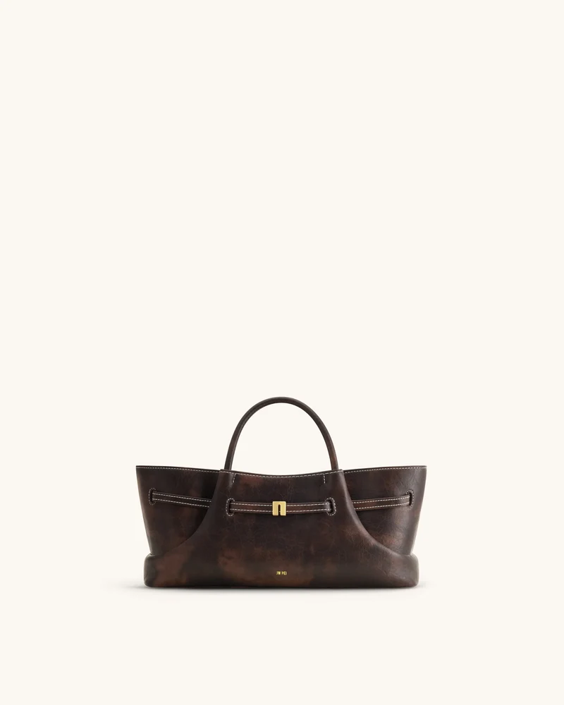 Maeve Tote Bag mit Dackel-Metallanhänger - Dunkles Kaffeebraun