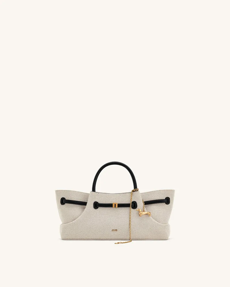 Maeve Tote Bag mit Dackel-Metallanhänger - Schwarzes Canvas